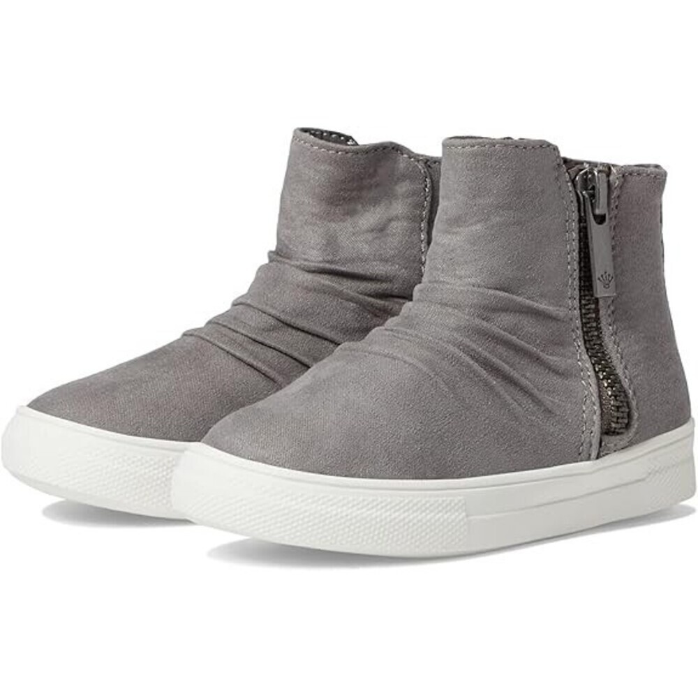 Nina Amanda Unisex Kids 12 Gray Side Zip Round Toe Comfort Casual Shoes JOBB1732